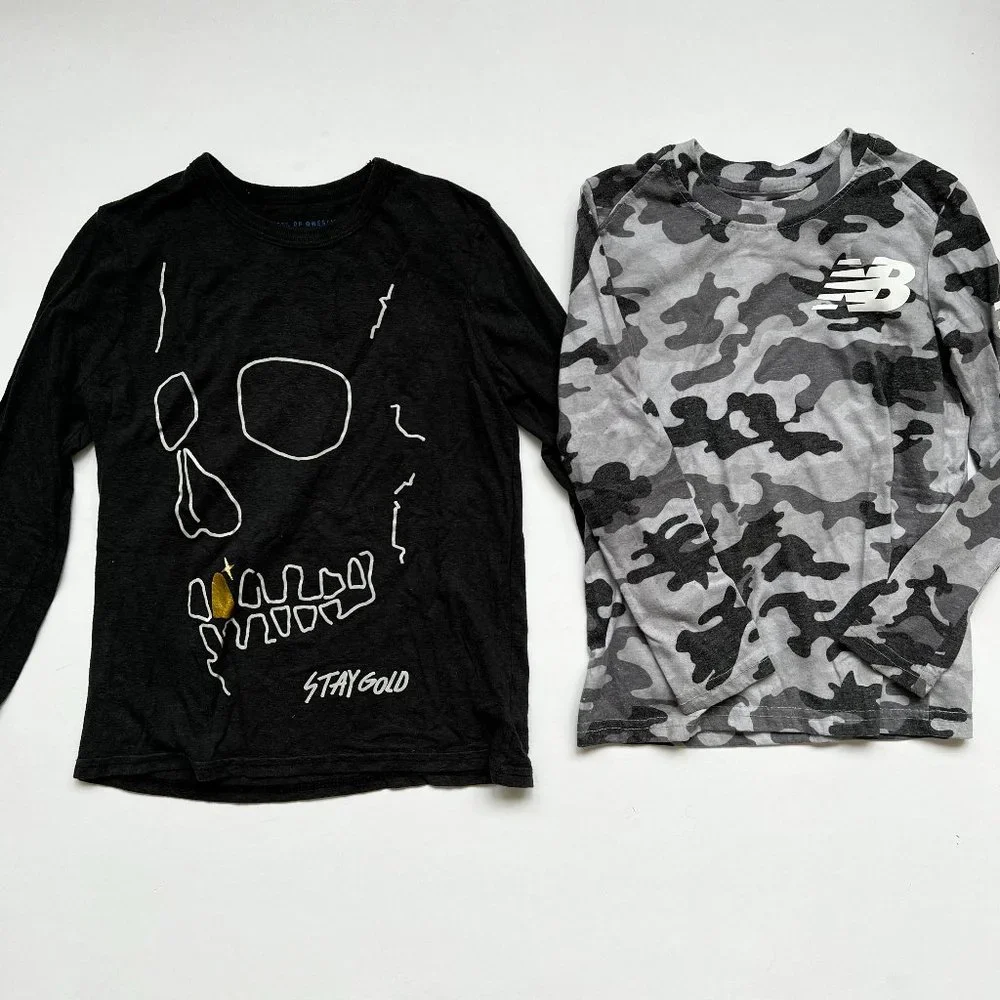 ✨5 for $25✨ Set of 2 Long Sleeve Tees - New Balance Camo and Skeleton St…